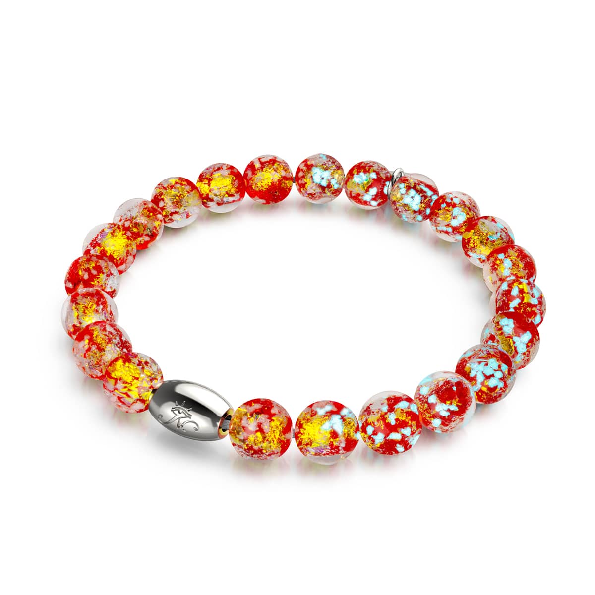 Verliebt | 925 Sterling Silber | Feuerwerk Glas Armband